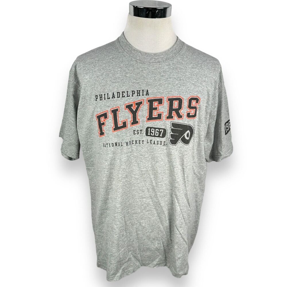 Vintage Philadelphia Flyers Pro Player T-Shirt Men's Large Gray‎ Tee Cotton Crew